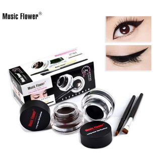 เจลเขียนคิ้ว เจลอายไลเนอร์ 24ชม Music Flower 24 Hours Longwear Gel Eyeliner 2ตลับกันน้ำ ที่เขียนคิ้ว อายไลเนอร์ เจลคิ้ว