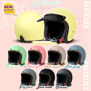 ภาพหน้าปกสินค้าหมวกกันน็อคเต็มใบ วินเทจ V-TECH Helmet  รุ่น A300 พร้อมแก็ป PEAK สีดำ !!! (สำหรับผู้ใหญ่) ที่เกี่ยวข้อง