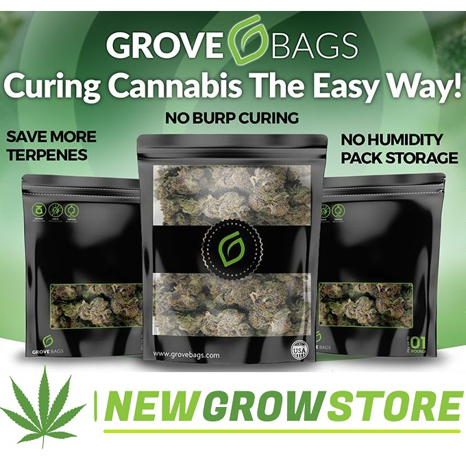 ถุงเปล่า! ถุงเปล่า! Grove Bags ถุงบ่ม ขนาด 113 กรัม (1/4 pounds) Grove