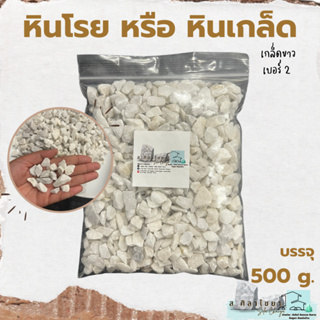 🪴 หินเกล็ด สีขาว  เบอร์ 2 บรรจุ 500 g. หินโรยกระถาง 🪴🪴 หินโรยหน้ากระถาง หินตกแต่งสวน หินแคดตัส 🪴