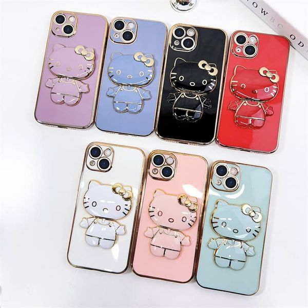 พร้อมส่ง-ราคาถูกทีสุด-เคส-iphone-ตัวคิตตี้เป็นกระจกส่องหน้า-เป็นที่ตั้งมือถือได้