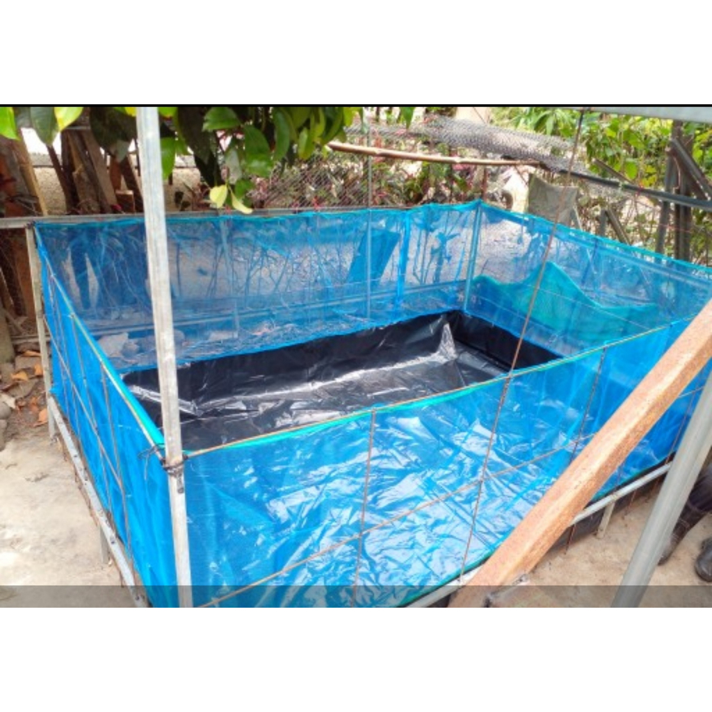 กระชังบกเลี้ยงกบ-ขนาด3x2เมตร-ยกขอบสูง30เซน-มุ้งสูง90เซน-ผ้าhdpe