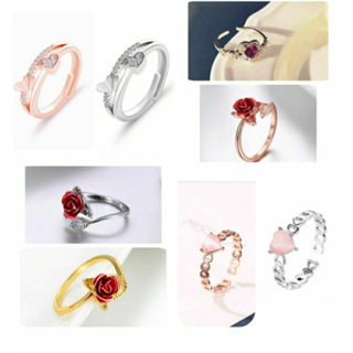 แหวนปลายเปิด ปรับขนาดได้ แหวนทอง แหวนเงิน แหวนโรสโกลด์ แหวนดอกกุหลาบ แหวนวาเลนไทน์ แหวนหัวใจ fashionrings valetine rings
