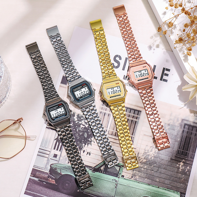 ภาพสินค้าAMELIA AW059 นาฬิกาข้อมือผู้หญิง นาฬิกา A159W วินเทจ นาฬิกาผู้ชาย นาฬิกาข้อมือ นาฬิกาดิจิตอล Watch สายสแตนเลส พร้อมส่ง จากร้าน amelia_sp บน Shopee ภาพที่ 6