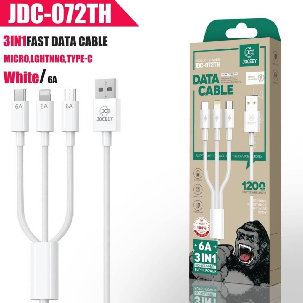 joceey-jdc-072th-สายชาร์จ-3-in-1-6a-1-2เมตร-ชาร์จเร็ว-แท้พร้อมส่ง-180166