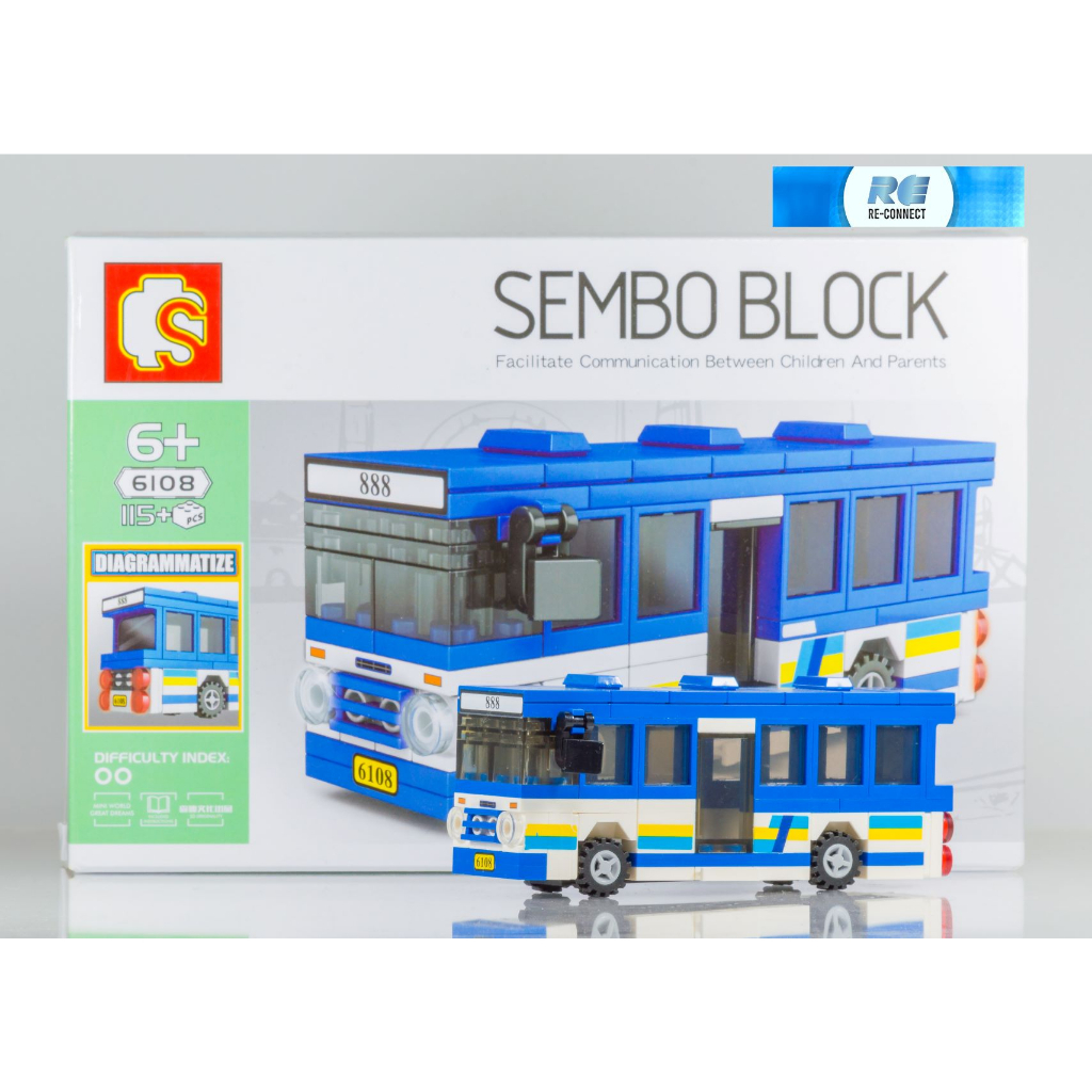 บล็อกตัวต่อรถยนต์ เลโก้จีน รถเมล์ไทย ขสมก ขนส่งมวลชน ของเล่น สะสม SEMBO ...