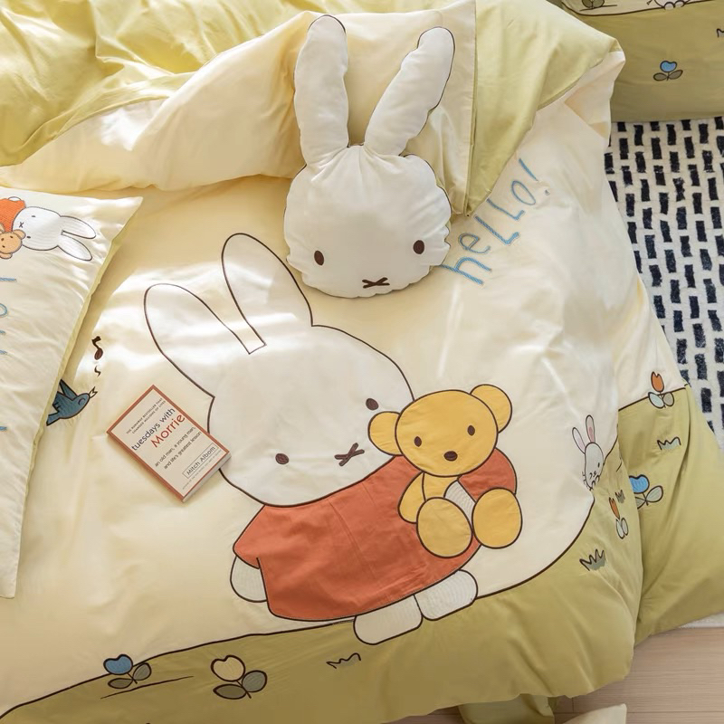 เก็บโค้ดหน้าร้าน-pre-order-ผ้าปูที่นอน-ชุดเครื่องนอน-กระต่าย-miffy-แถมตุ๊กตา-0996