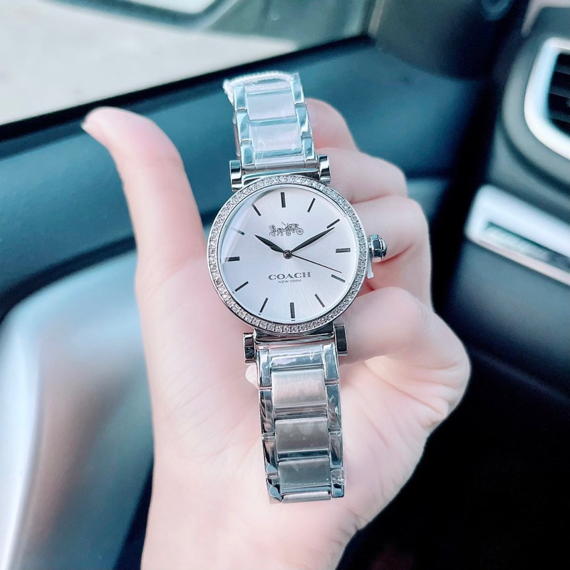 ผ่อน0-นาฬิกา-coach-madison-crystal-watch-หน้าปัดล้อมคริสตัล-สายสแตนเลสสีเงิน-หน้าปัดกลม-ล้อมคริสตัล-34-mm-14503577
