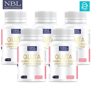 [ 5 กระปุก ] NBL Gluta Marine Collagen Lycopene Complex 1650 mg./Caps. - กลูต้า มารีน คอลลาเจน ไลโคปิน 30 แคปซูล/กระปุก