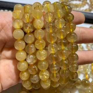 กำไลข้อมือ ไหมทอง Gold Rutilated Quartz หินแห่งอำนาจและการค้าขาย เกรด AAA+ **สวยมาก**