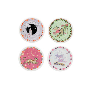 Cath Kidston Set of 4 Coasters Spirit Animals Multi/Pink