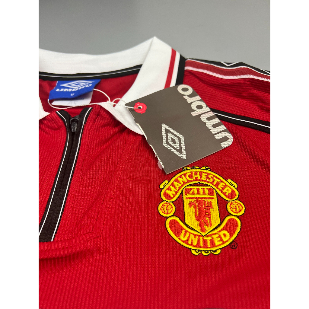 เสื้อบอล-ย้อนยุค-แมนยู-1998-เหย้า-คอซิป-retro-manchester-united-home-เรโทร-คลาสสิค-1998-99