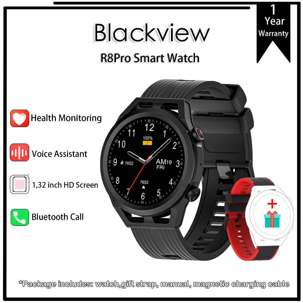 blackview-r8pro-สมาร์ทวอทช์-โทรและรับสาย-นาฬิกาสปอร์ตกันน้ำ-รองรับกา-ความดันโลหิต-บลูทูธโทรนาฬิกาจับเวล-smartwatch