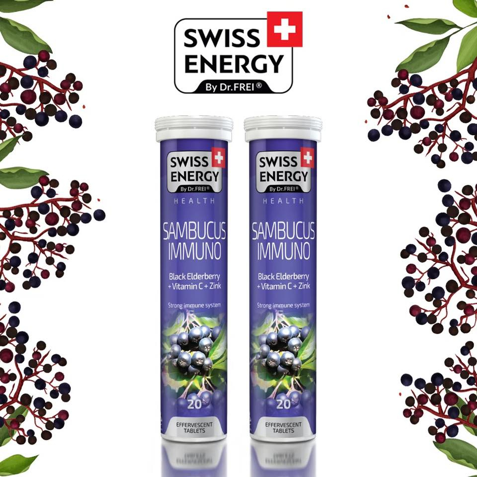 ภาพหน้าปกสินค้าSwiss Energy Sambucus แซมบูคัส วิตามิน เม็ดฟู่ จากร้าน pizgy0za บน Shopee