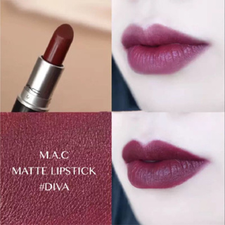 ค่าส่ง18฿ทั่วไทย !! แบ่งขายลิปสติก MAC LIPSTICK สี DIVA ขนาด 0.25 G. แบ่งขายใส่กระปุก แถมแปรงทาลิปฟรี แท้100%