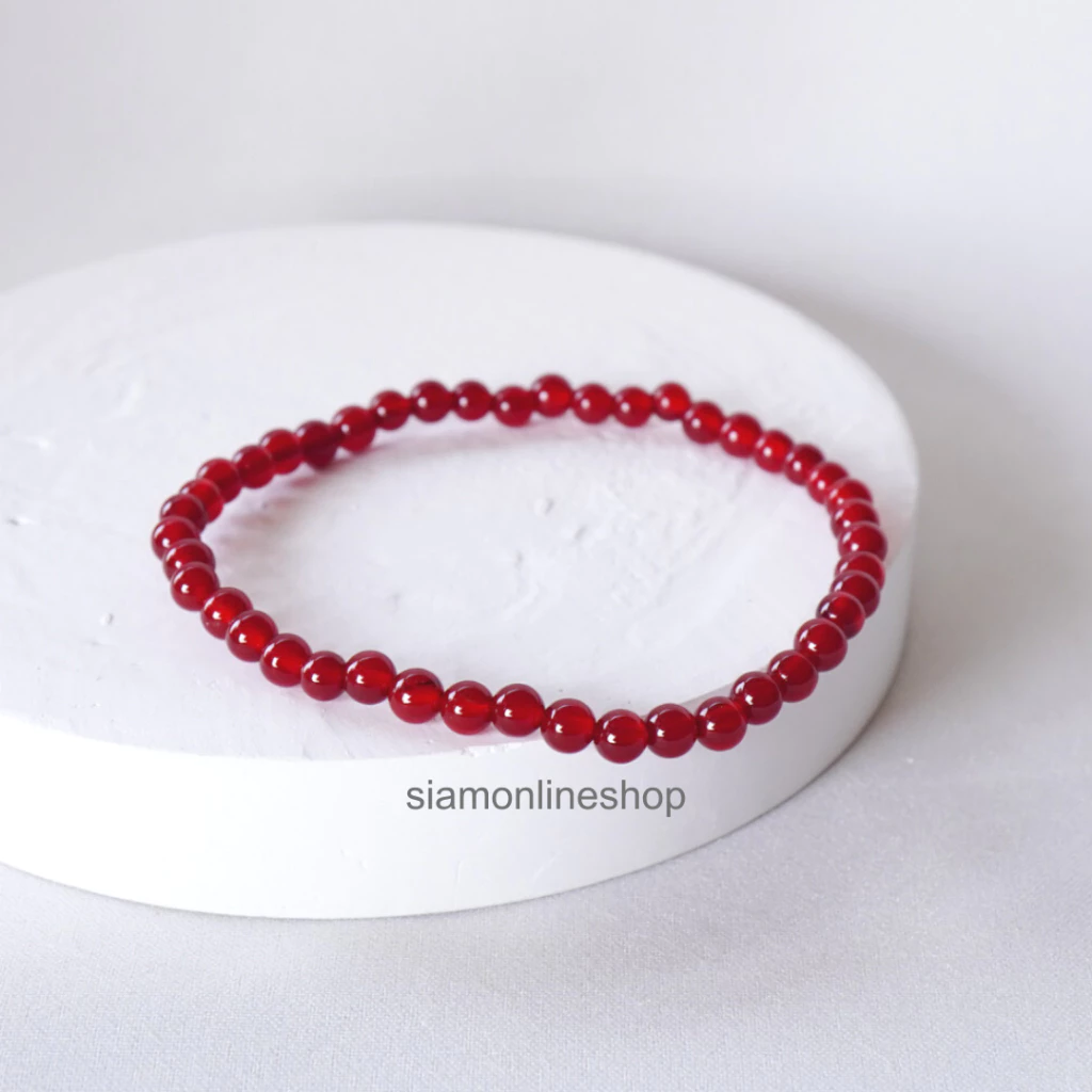 CARNELIAN หินคาร์เนเลียน เลือกขนาดเม็ดหินได้ (4, 6 มม.) หินแห่งความอวยพร สร้อยข้อมือหินแท้ https://wayoza.com
