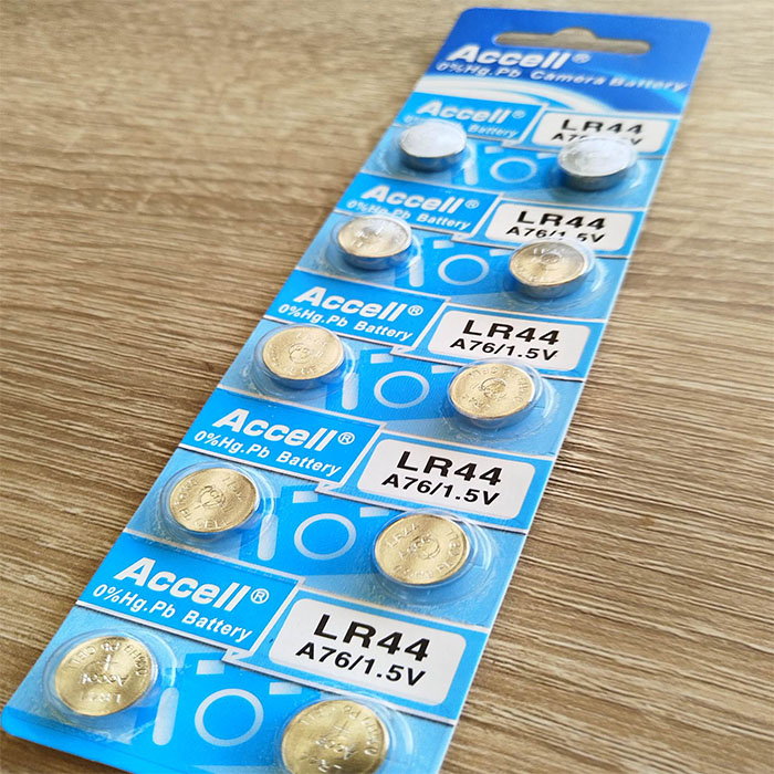 ถ่านกระดุม Accell LR44/A76 1.5V ของแท้ ไร้สารปรอท 0% Hg (1แผง 10ก้อน ...