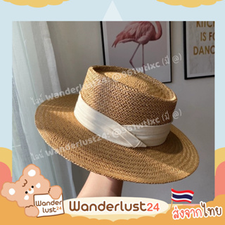 สินค้า Wanderlust24 [พร้อมส่ง]  ใส่กล่อง ตรงปก ✨ สวยมากกก ✨ หมวกสานปีกกว้างทรง Dumont หมวกปานามา หมวกดูมองต์