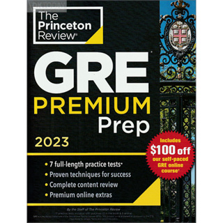 c321 THE PRINCETON REVIEW GRE PREMIUM PREP, 2023: 7 PRACTICE TESTS + REVIEW &amp; TECHNIQUES + ONLINE TOOLS 9780593450611