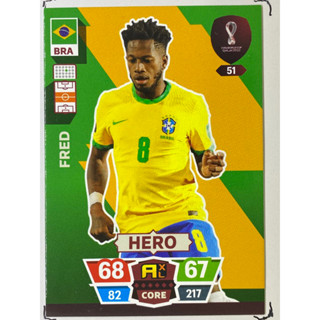 Fred การ์ดนักฟุตบอล ฟุตบอลโลก Worldcup 2022 การ์ดสะสม Brazil Brasil การ์ดนักเตะ บราซิล