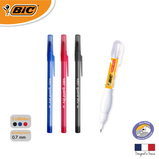 [Official Store]BIC บิค ปากกา Round Stic 3 ด้าม ปากกาลบคำผิด 1 ด้าม