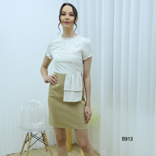 AMILA Dress AM-D913 โคโม่ แขนยาว IGPU21-7