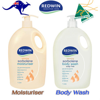 Redwin Sorbolene Moisturiser with Vitamin E, Redwin Sorbolene Body Wash with Vitamin E โลชั่นบำรุงผิว, ครีมอาบน้ำ 1ลิตร