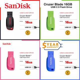 ภาพหน้าปกสินค้า🌟[ประกัน 5 ปี] Sandisk Flash Drive Cruzer Blade 16GB Flashdrive USB ที่เกี่ยวข้อง