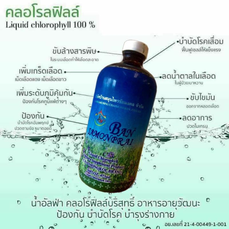 สูตรใหม่ขวดฟ้า-คลอโรฟิลล์-บริสุทธิ์-อัลฟัลฟ่า-เข้มข้น100-เพอร์เฟคกรีนเบอร์นาร์ด-จำนวน-1ขวด-ขนาด-474-ml