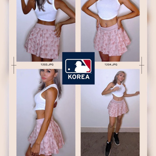 MLB Skirt (cotton) กระโปรงMLB เนื้อผ้าคอตตอน เอวยืดจากหน้าผ้า4นิ้ว**ป้ายแคร์ตัดครึ่งเนื่องจากการนำเข้า**