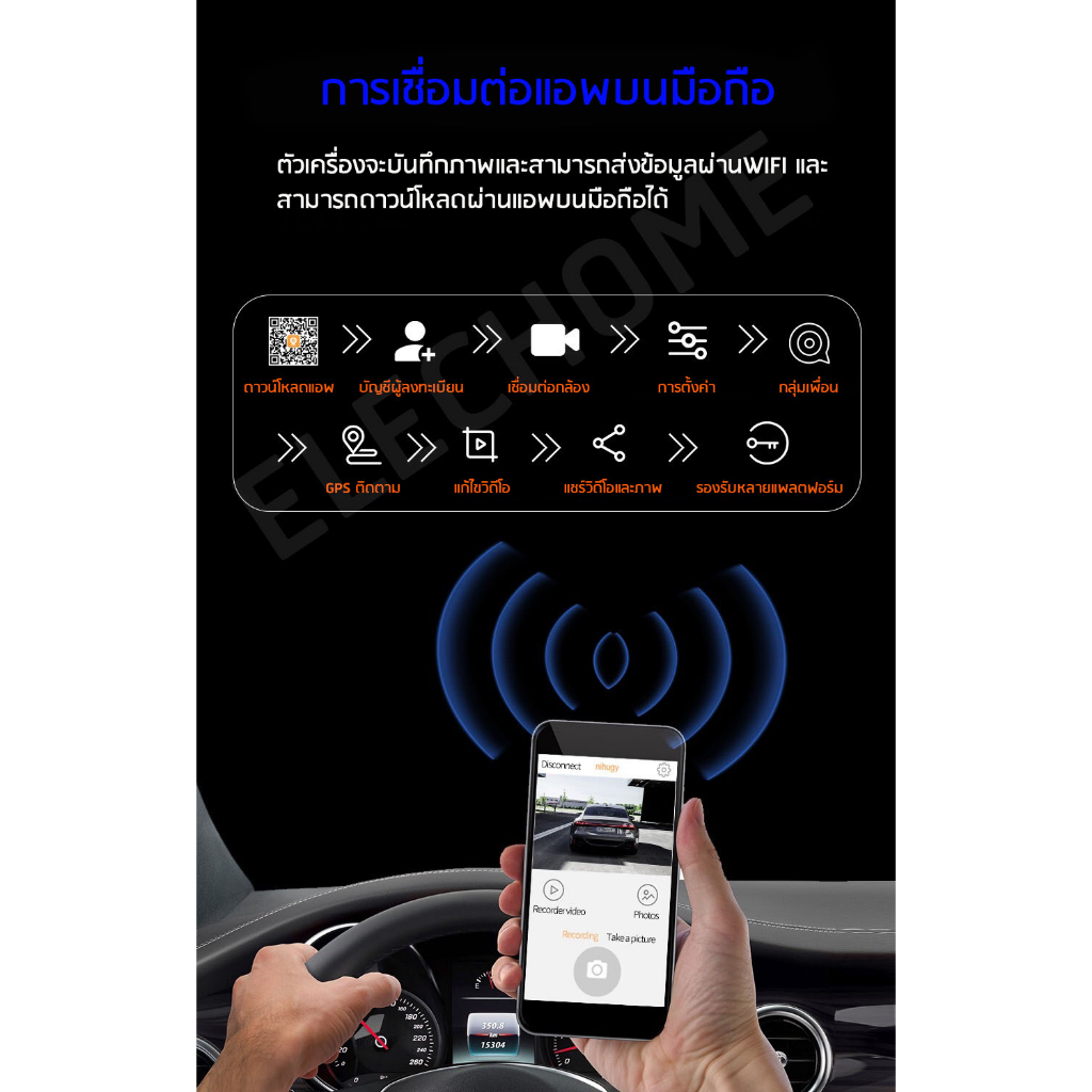 กล้อง-4k-พร้อมจอ-10-26-นิ้ว-รองรับ-carplay-และ-android-auto-รองรับwifi-เชื่อมต่อกับมือถือได้