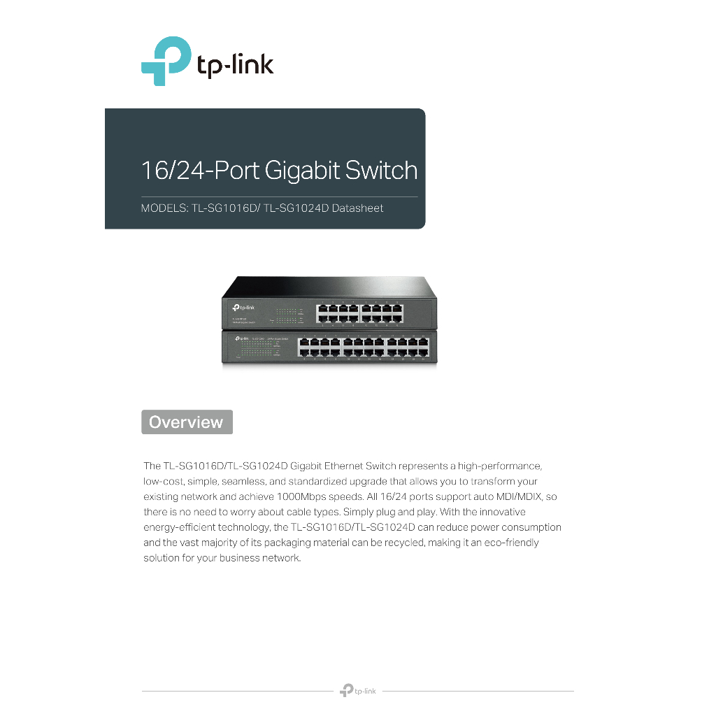 tp-link-switch-hub-สวิตซ์ฮับ-รุ่น-tl-sg1024d-24-พอร์ต-gigabit-10-100-1000mbps