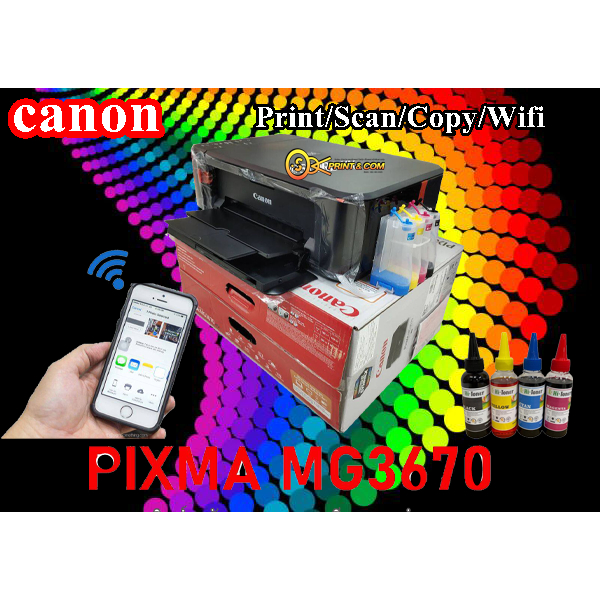 Canon Pixma MG3670 All In One พร้อมติดตั้ง Tank หมึก wifi | Shopee Thailand