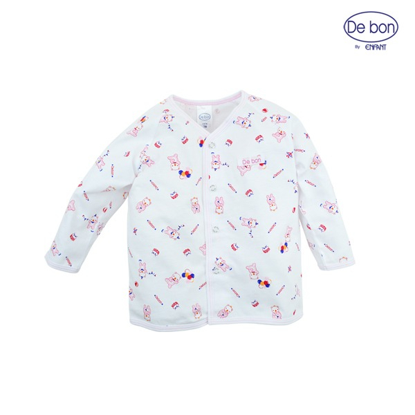 de-bon-by-enfant-เสื้อกระดุมผ่าหน้าแขนยาว-สีชมพู-พิมพ์ลายน้องหมี-ปาร์ตี้-ไซส์-80-เหมาะสำหรับเด็ก-6-12-เดือน