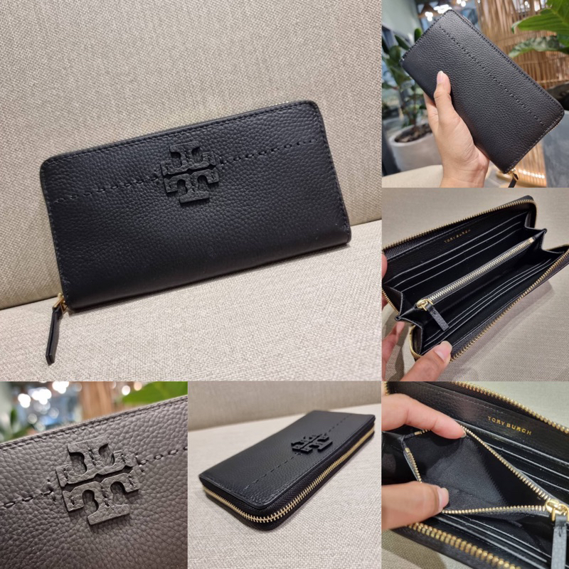 TORY BURCH MCGRAW ZIP CONTINENTAL WALLET Shopee Thailand