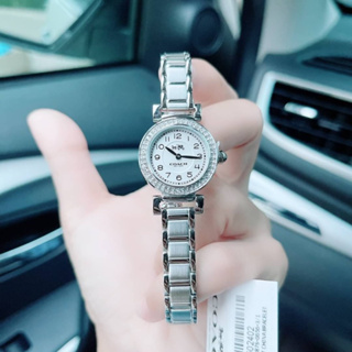 (ผ่อน0%) นาฬิกา 🌷Coach🌷 🌷Madison Ladies Crystal Rose Gold Tone Swiss Quartz Watch ขนาด 24 mm สแตนเลส สีเงิน 14502402