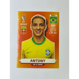 สติ๊กเกอร์สะสม Antony ฟุตบอลโลก Worldcup 2022 Brazil Brasil ของสะสมทีมฟุตบอล บราซิล