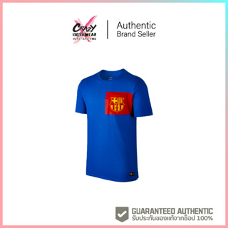 เสื้อ Nike Mens Nike Royal Barcelona Team Crest T-Shirt (832659-480) สินค้าลิขสิทธิ์แท้ Nike