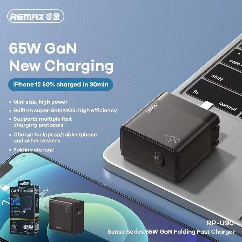 remax-rp-u90-adapter-fast-charge-หัวปลั๊กอแดปเตอร์-us-65w-type-c-250166