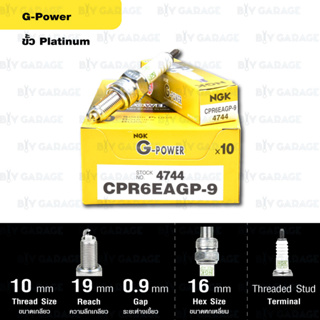 หัวเทียน NGK รุ่น G-POWER ขั้ว Platinum【CPR6EAGP-9】Honda Wave110i, Wave125, Wave125i MSX