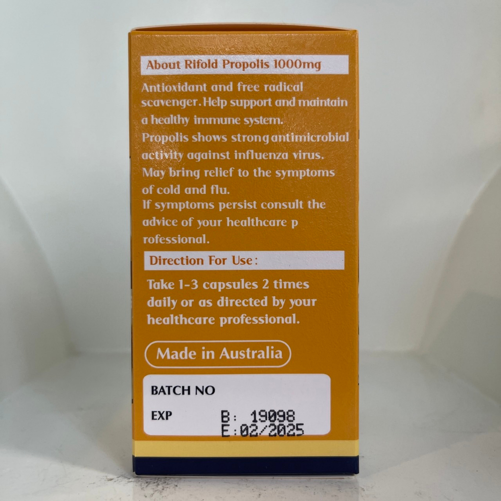 rifold-propolis-1000mg-100เม็ด-ริโฟลด์-โพลิส-1000มก-รักษาระบบภูมิคุ้มกัน-ลดอาการและระยะเวลาของการเป็นหวัดและไข้หวัดใหญ่