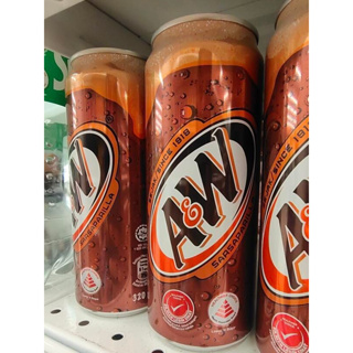 เอ แอนด์ ดับบลิว น้ำอัดลม กลิ่นรูทเบียร์ 325 มล. 1 กระป๋อง A&amp;W Soft Drink 325ml