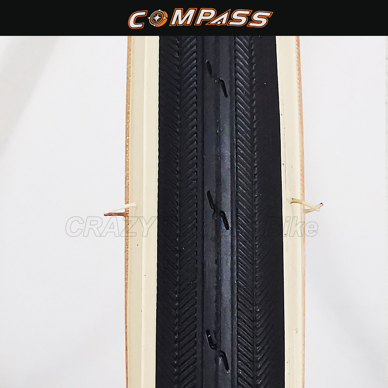 ยางนอกจักรยาน-compass-700-x-25c-ขอบลวด-แก้มสีครีม-แก้มแก้ว-สวยๆ-ยางสดๆใหม่ๆกันเลย-คุณภาพดี-ในราคาย่อมเยาว์