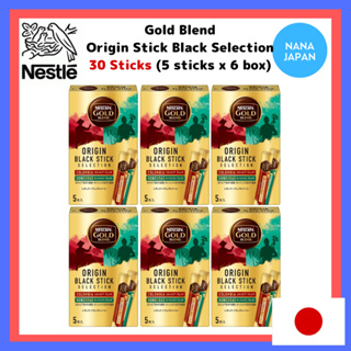 【ส่งตรงจากญี่ปุ่น】 Nescafe Gold Blend Origin Stick Black Selection 30 Sticks / 6 Pcs X 5 Sticks / Regular Soluble Coffee / No Sugar / Easy To Make