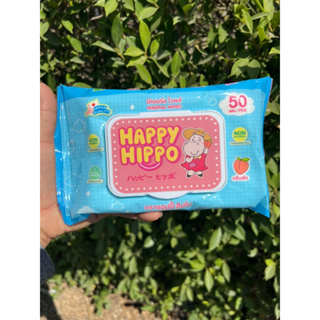 ทิชชู่เปียก สูตรน้ำแร่สำหรับเด็ก HAPPY HIPPO Mineral baby wipes สูตรอ่อนโยน