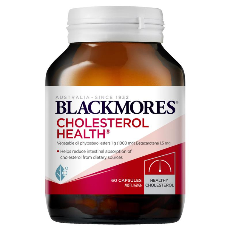 ภาพสินค้าBlackmores Cholesterol Health Vitamin 60 Tablets ลดการดูดซึมคอเลสเตอรอล ลดไขมันเส้นเลือด จากร้าน eucerinthiiland บน Shopee ภาพที่ 1