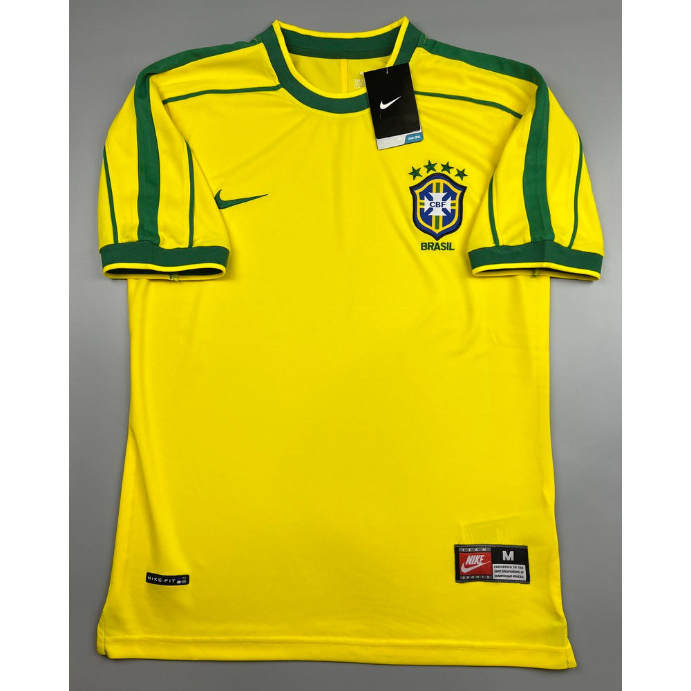 เสื้อบอล-ย้อนยุค-ทีมชาติ-บราซิล-1998-เหย้า-retro-brazil-home-เรโทร-คลาสสิค