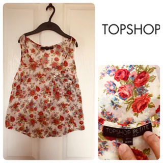 เสื้อกล้ามผ้าชีฟอง เเบรนด์ Topshop size s