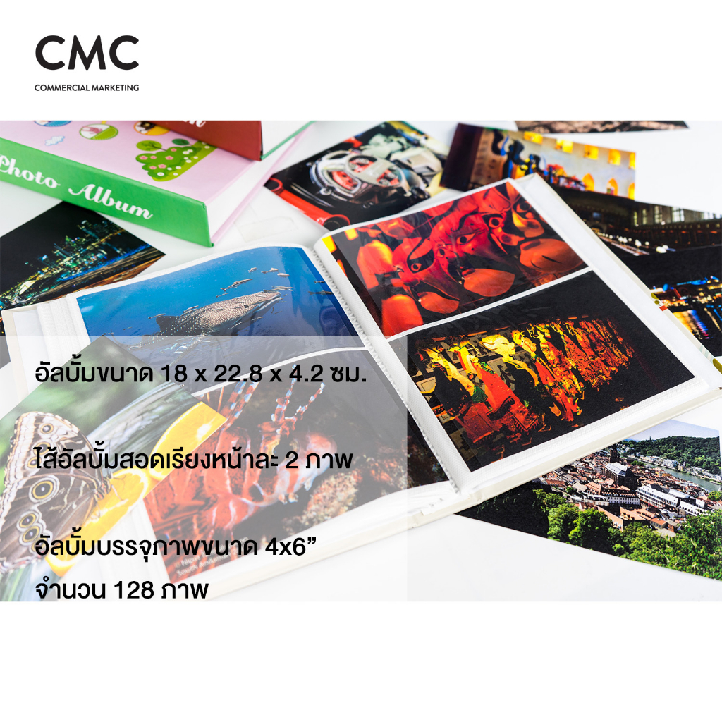 ภาพสินค้าCMC อัลบั้มรูป แบบสอด 128 รูป ขนาด 4x6 4R เล่มเล็ก CMC Slip-in Photo Album 128 Photos จากร้าน livingandmore บน Shopee ภาพที่ 8