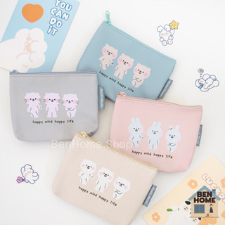 MOSHI MOSHI กระเป๋าใส่เศษสตางค์ หรือใส่ของจุกจิก ลาย 3 เกลอ (พร้อมส่ง)